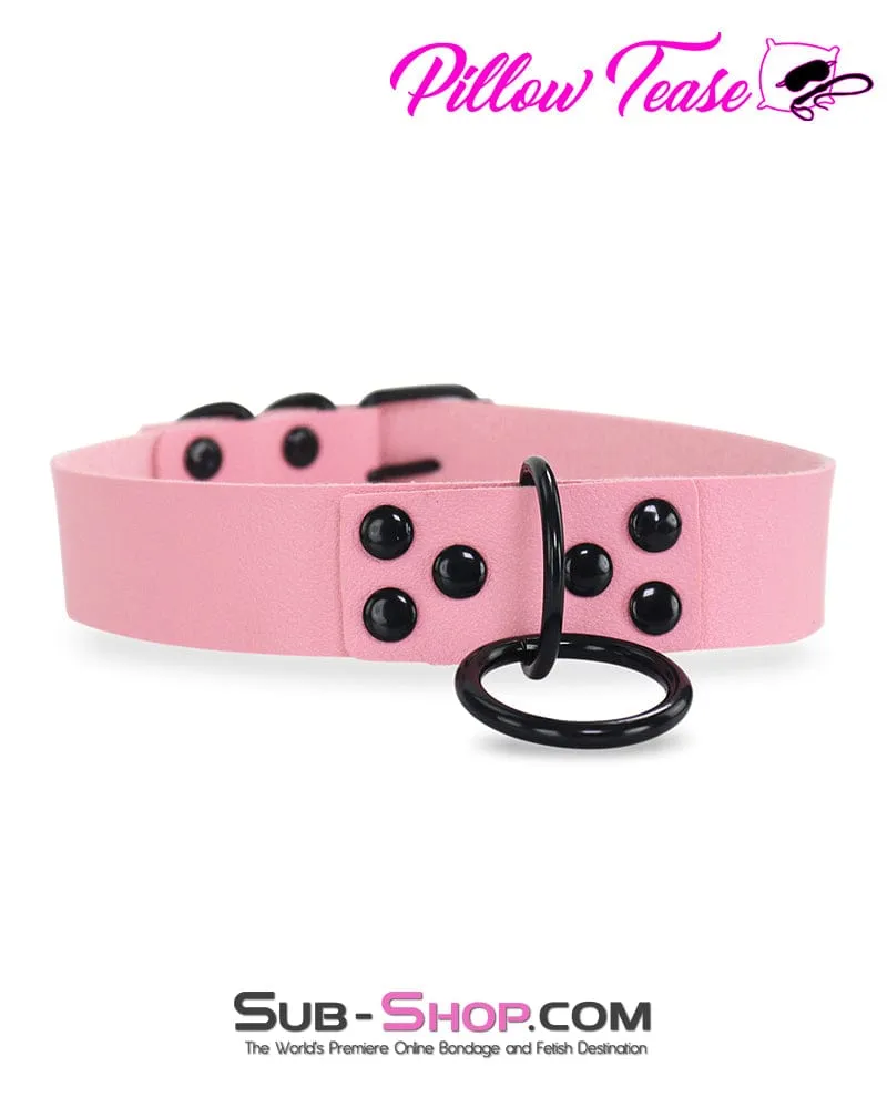0811DL      Pink Gothic Bondage Collar with Black Hardware