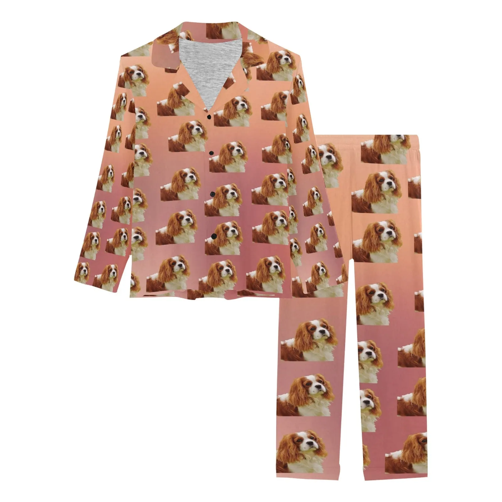 2 Piece Cavalier King Charles Spaniel Long PJ Set