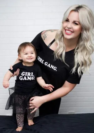 2 Piece Sets for Mama   Me - Girl Gang - Black Tee