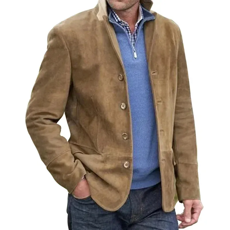 2024 Hot New Vintage Lapel Single Breasted Casual Suit Collar Coat Men