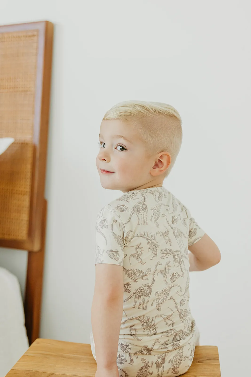 2pc Short Sleeve Pajama Set - Jurassic Park Fossils