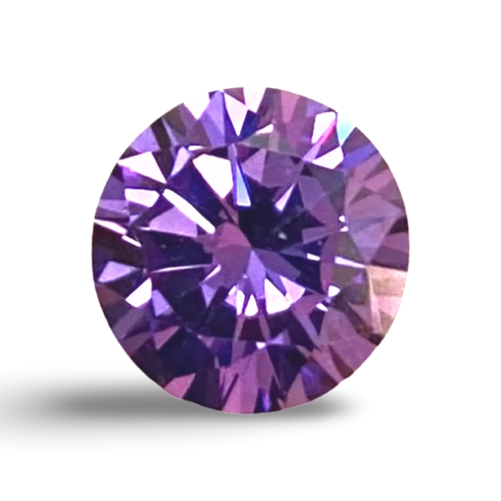 6mm Round Cut Amethyst Cubic Zirconia AAAAA quality Lab-grown Loose Gemstones : Set of 2