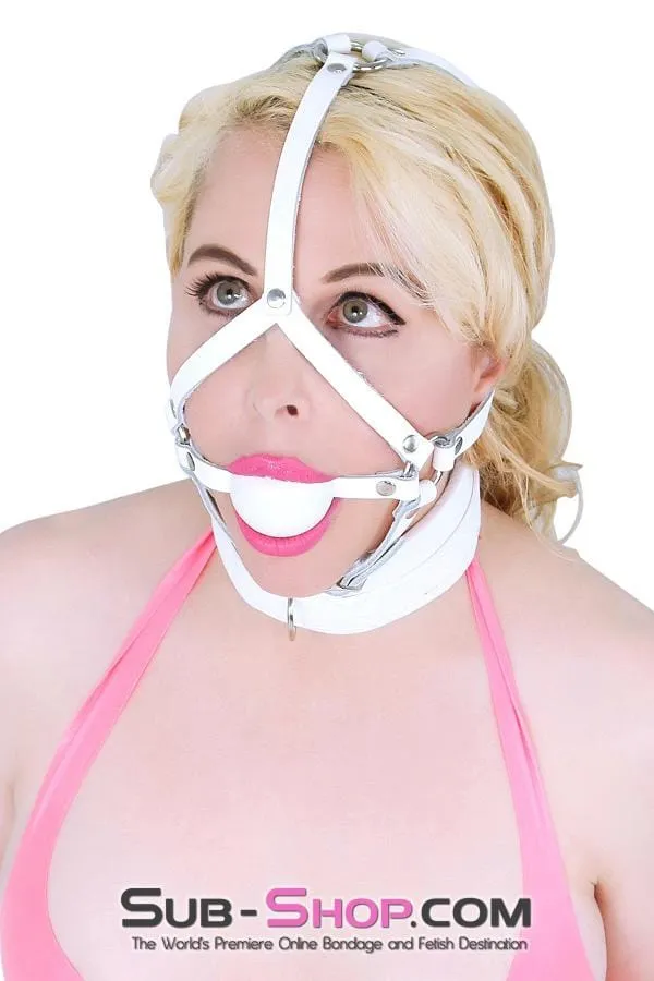 7251RS      Corrupt Me White Padded Bondage Collar and Leash Set