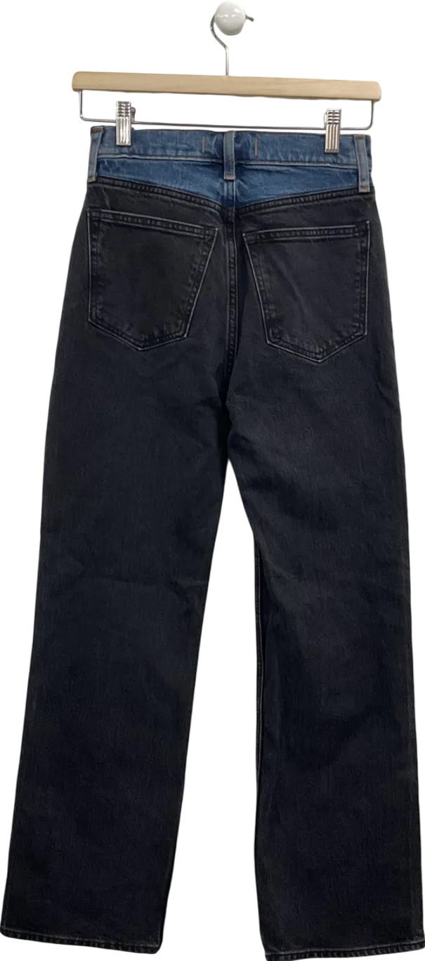 Abercrombie & Fitch Blue 90s Relaxed High Rise Jean In Two Tone W24