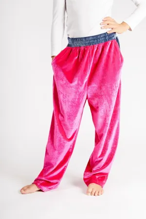 Adrian Kids Unisex Pink Velour Track Pants