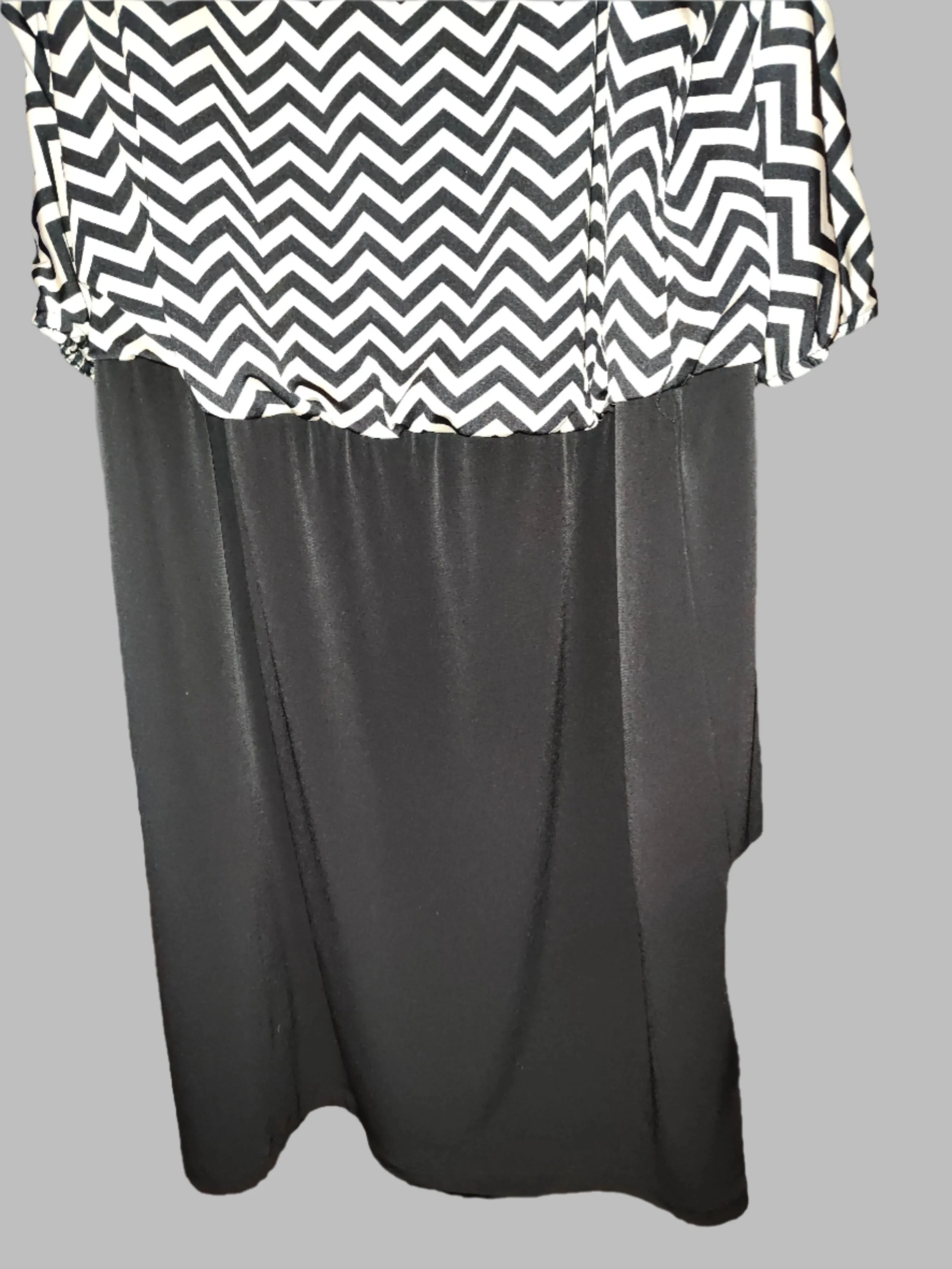 AGB Black and Tan Midi Dress with Half Sleeves