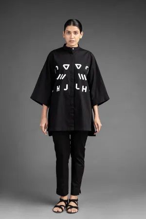 Alphabetic Shirt Set - Black