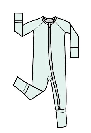Baby Blue Ribbed Bamboo Zippy Romper