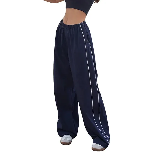 Baggy Drawstring Elastic Low Waist Parachute Pants