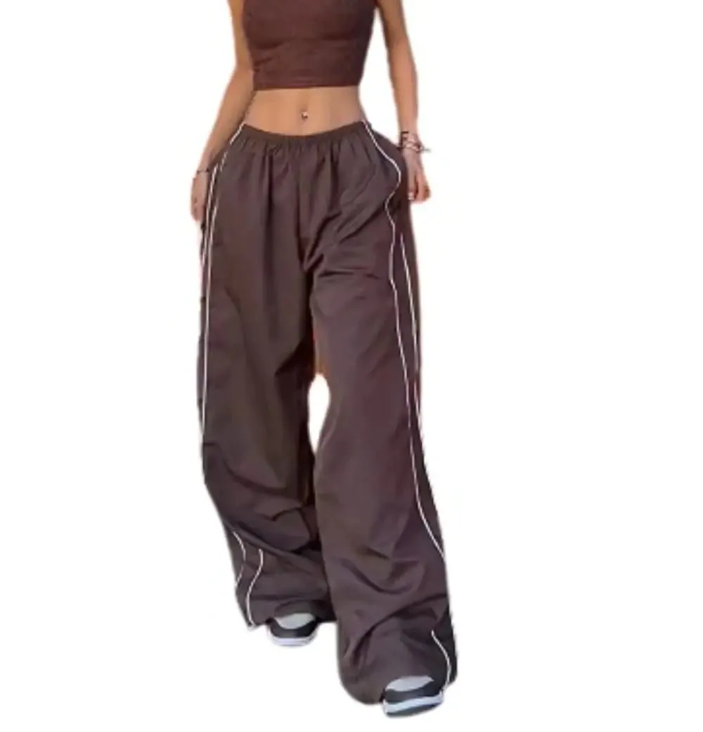 Baggy Drawstring Elastic Low Waist Parachute Pants