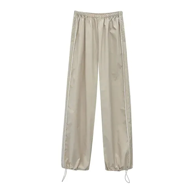Baggy Drawstring Elastic Low Waist Parachute Pants