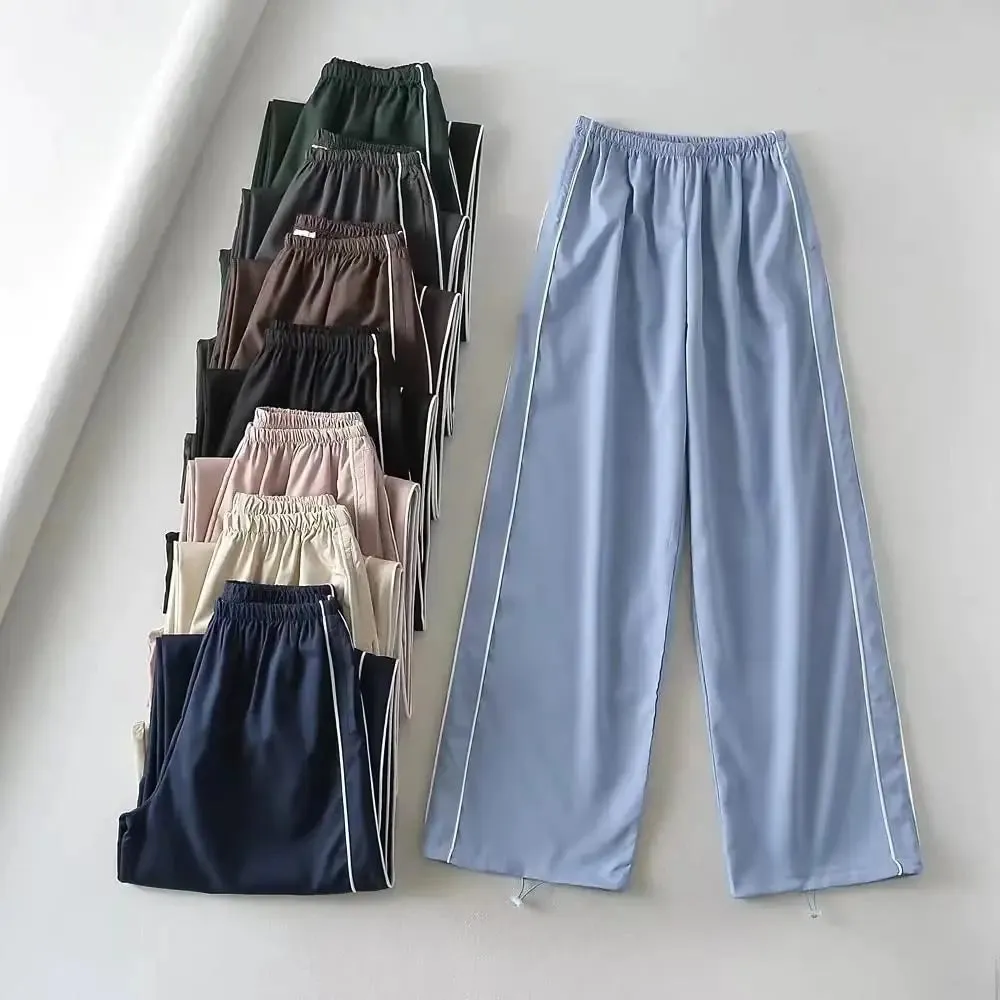 Baggy Drawstring Elastic Low Waist Parachute Pants