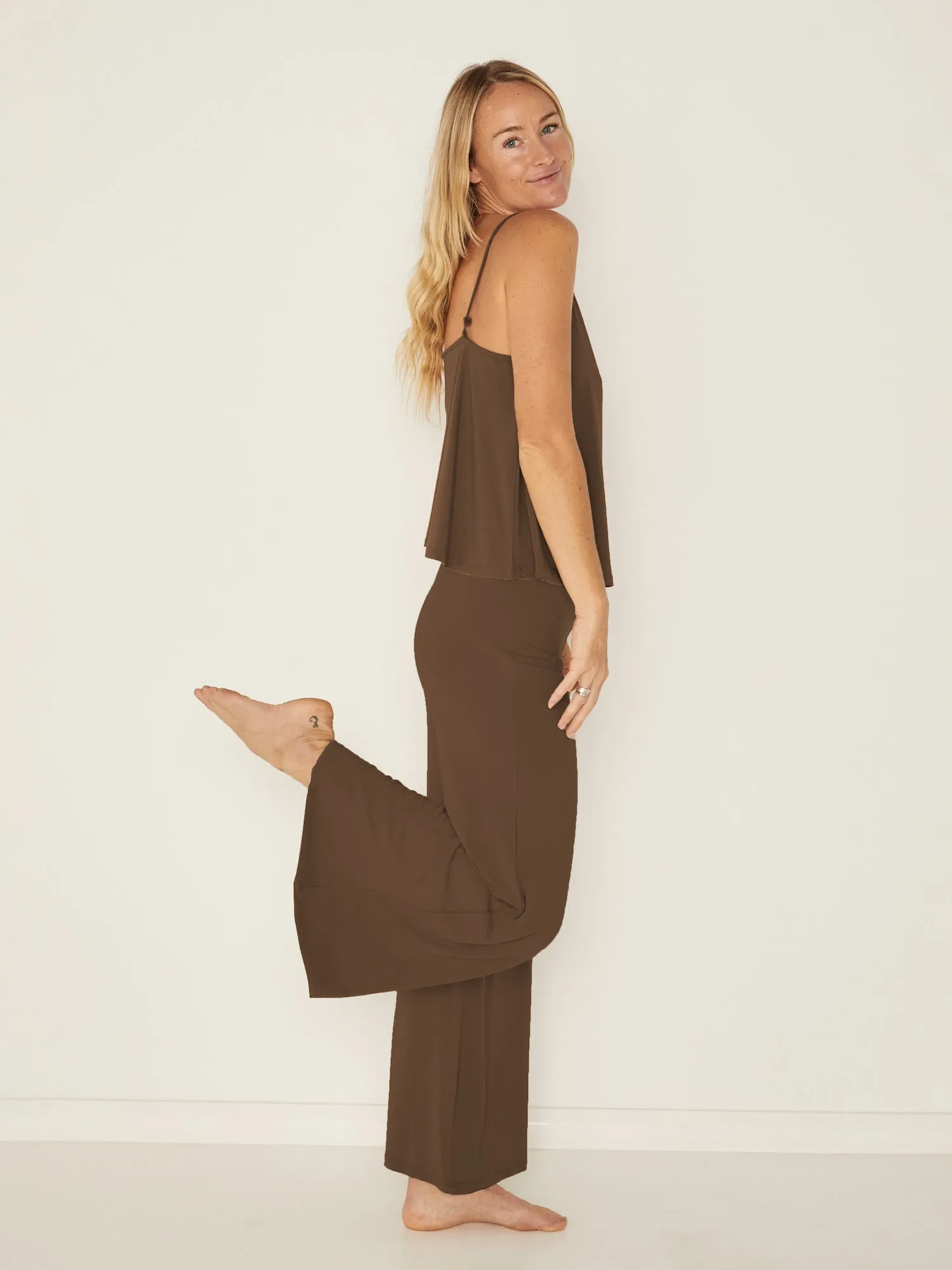 Bamboo Swing Singlet - Cocoa