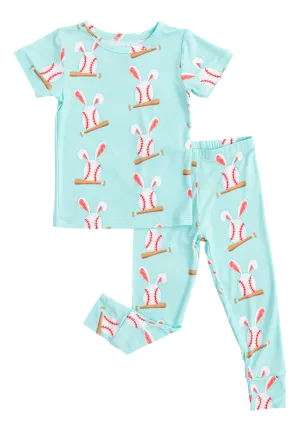 baseball bunnies 2-piece pajamas