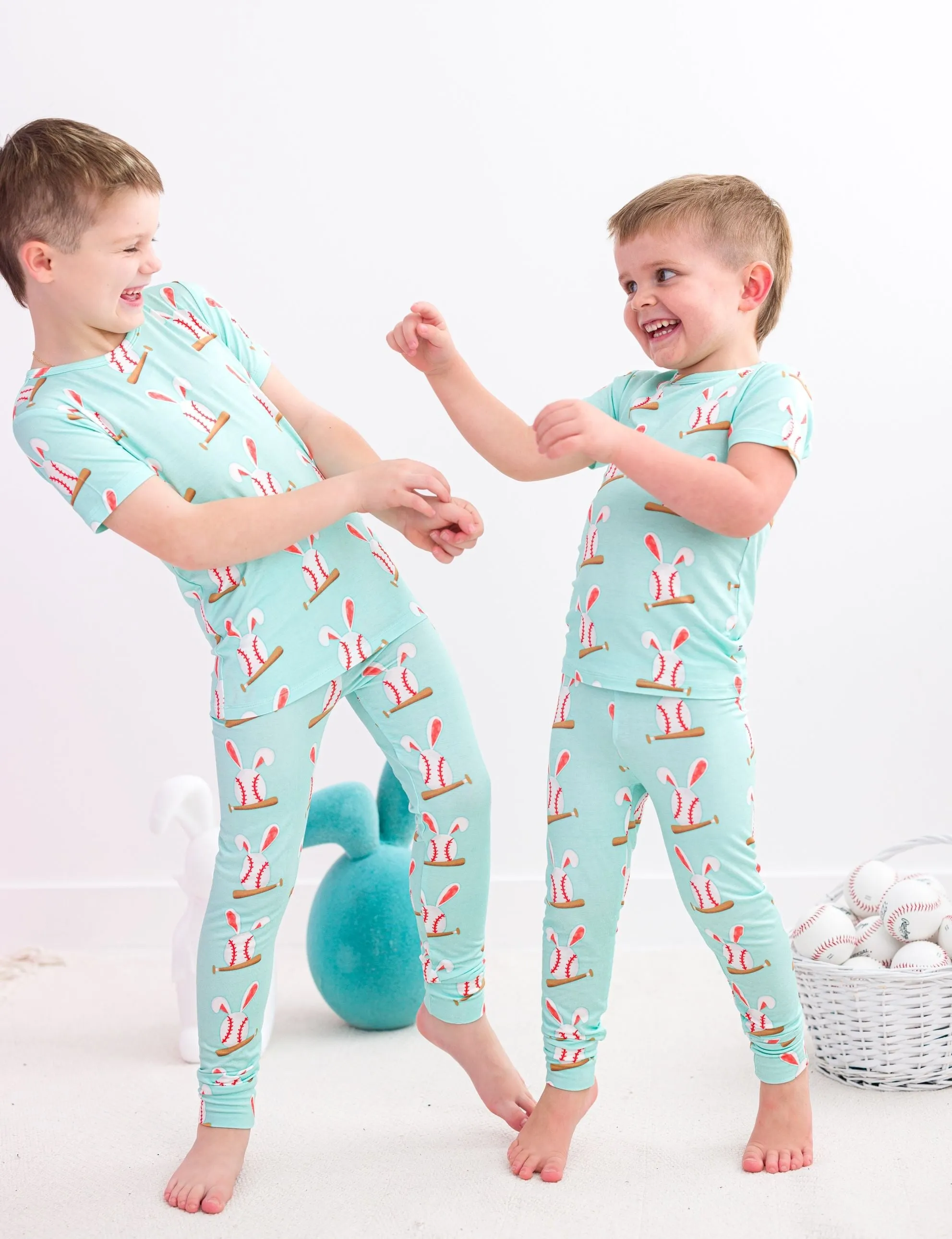 baseball bunnies 2-piece pajamas