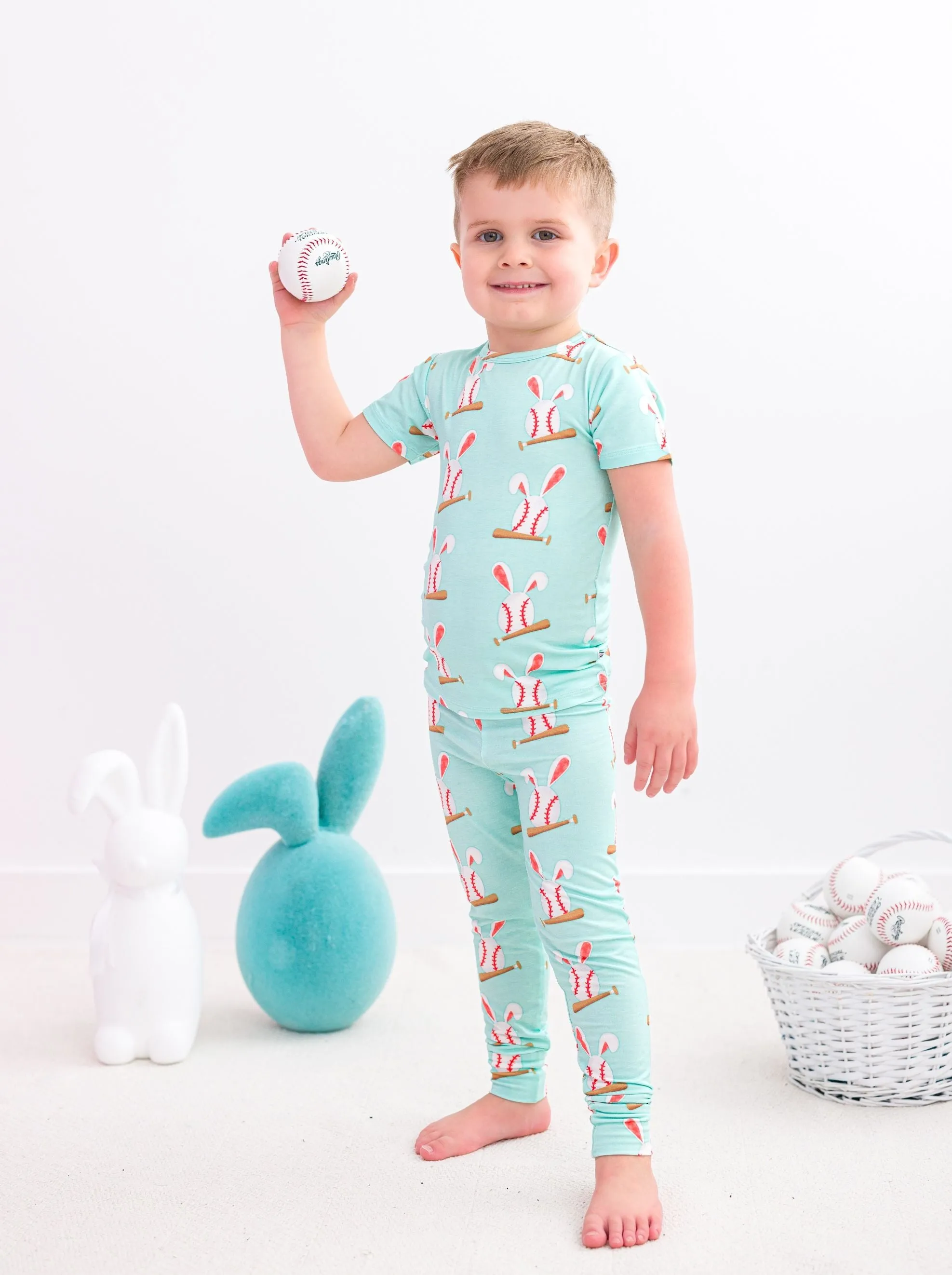 baseball bunnies 2-piece pajamas