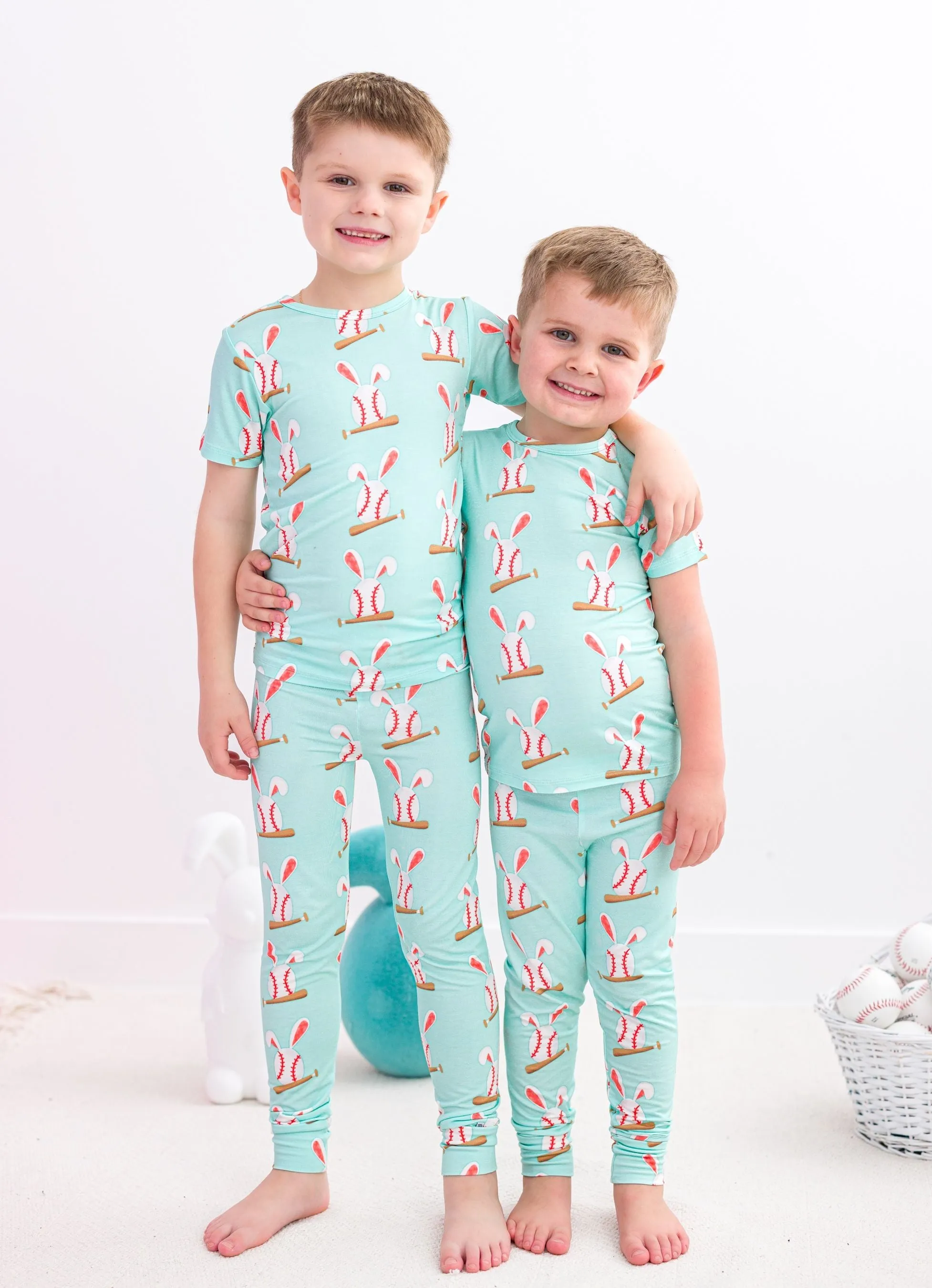 baseball bunnies 2-piece pajamas