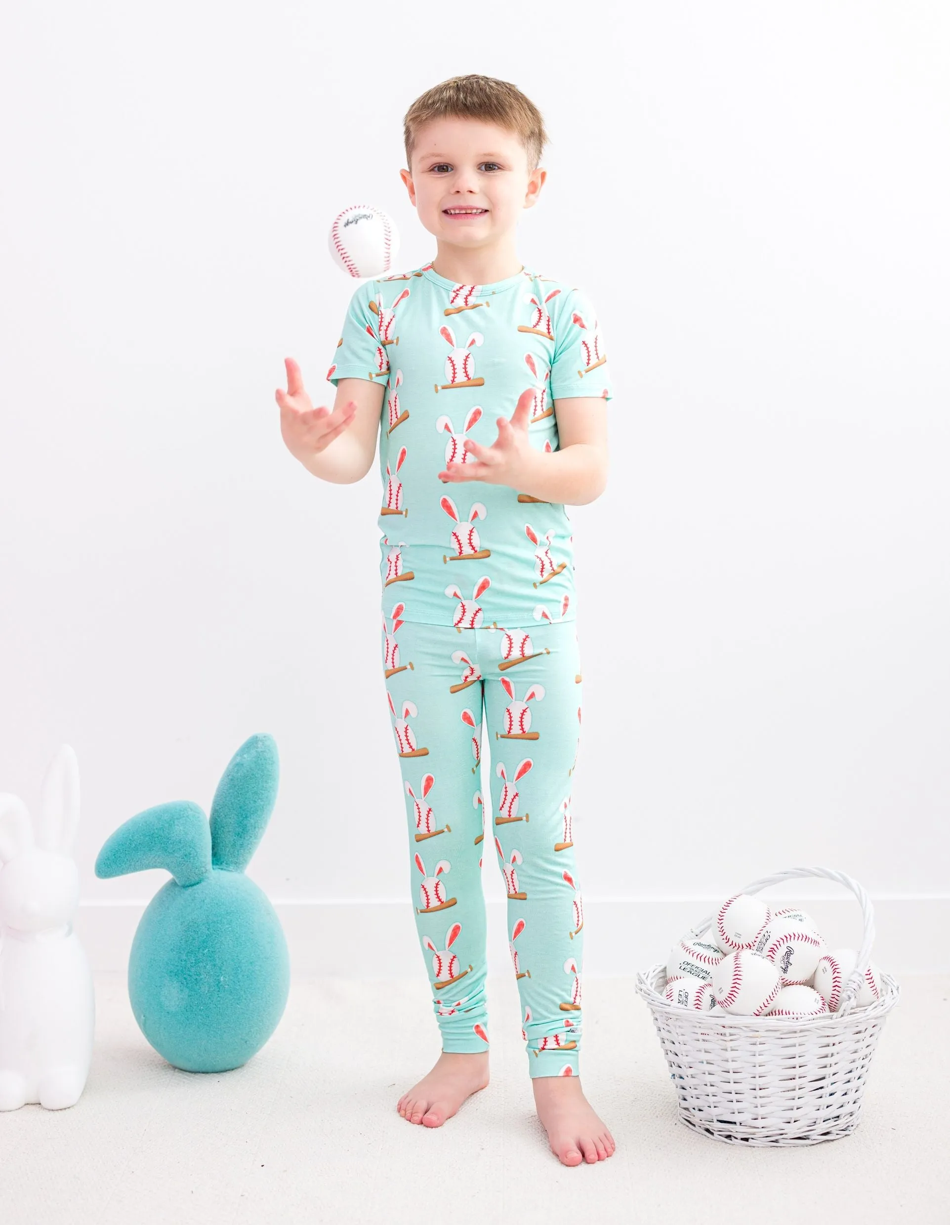 baseball bunnies 2-piece pajamas