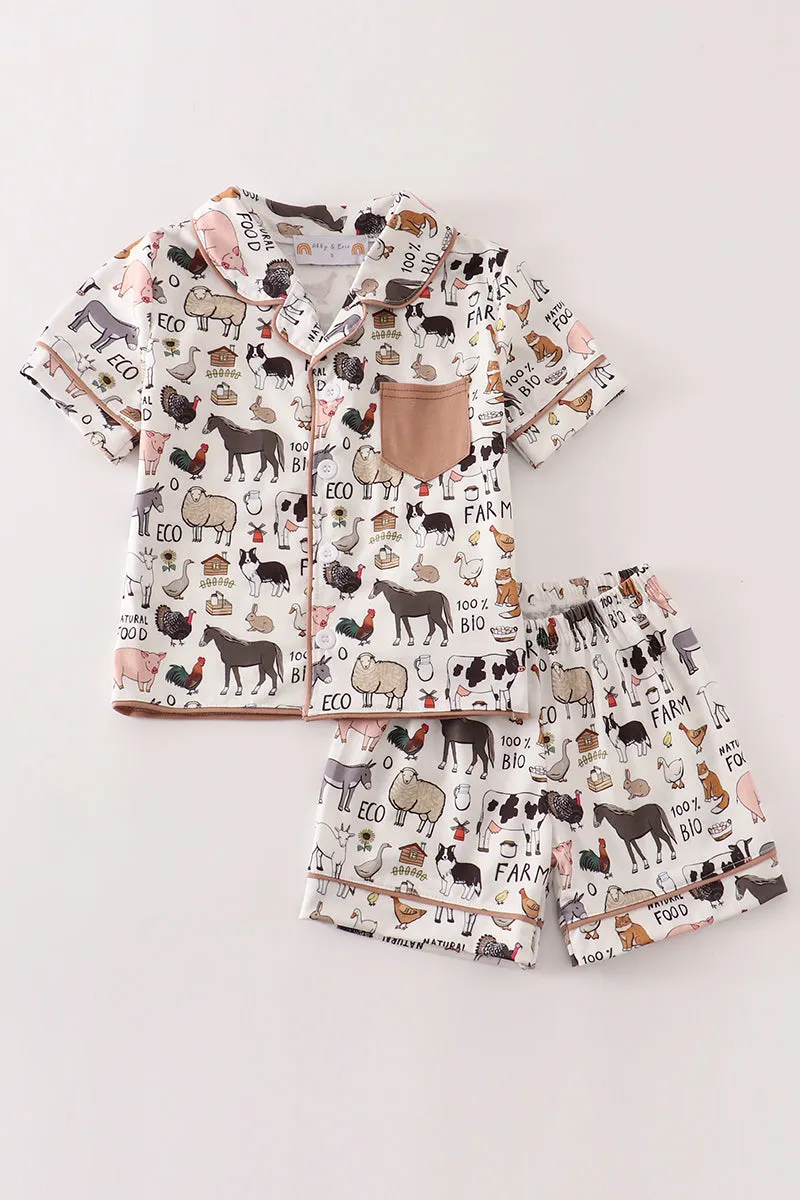 Beige farm boy pajamas set