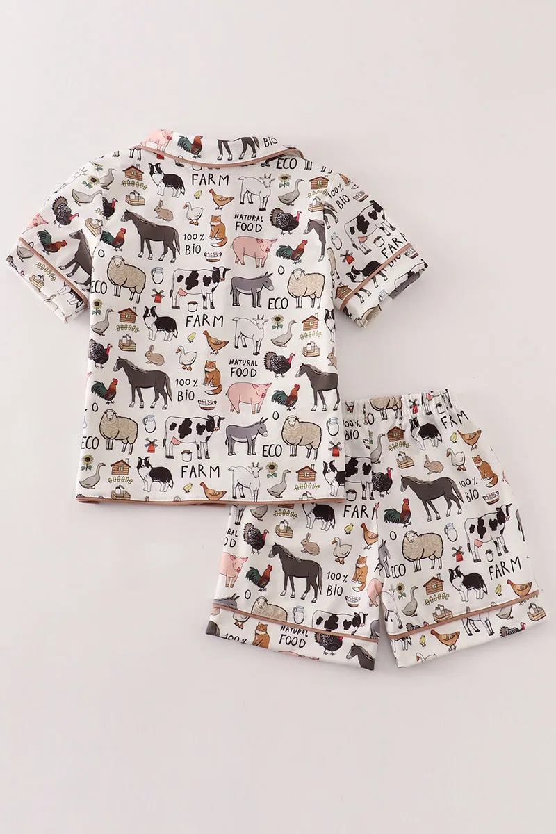 Beige farm boy pajamas set