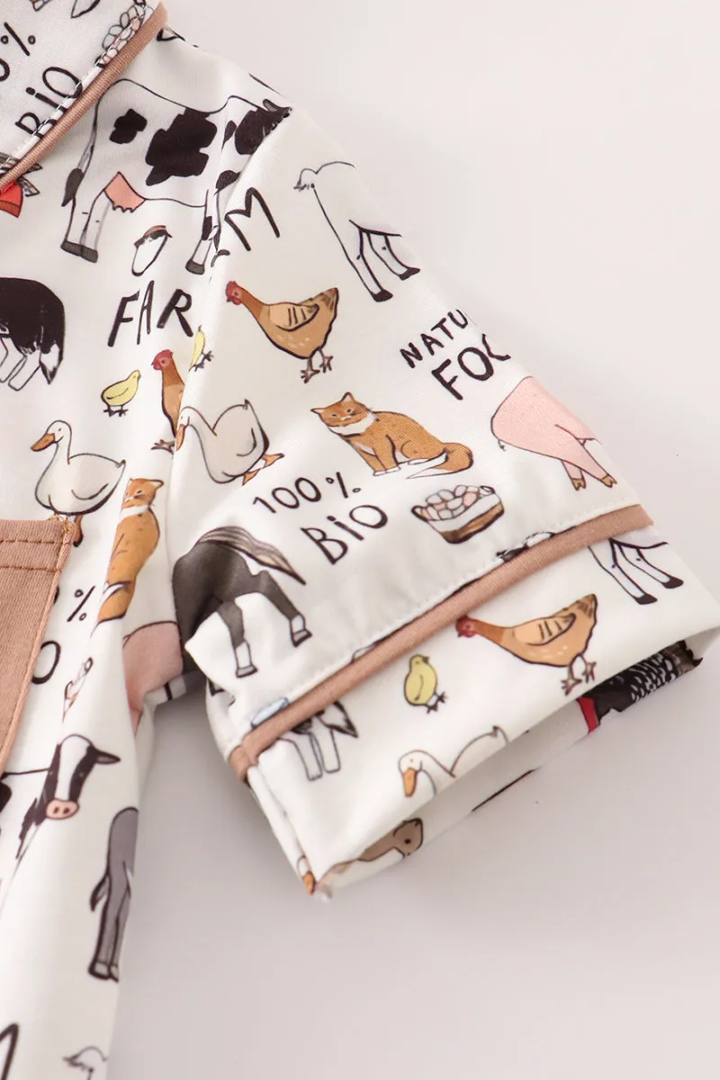 Beige farm boy pajamas set