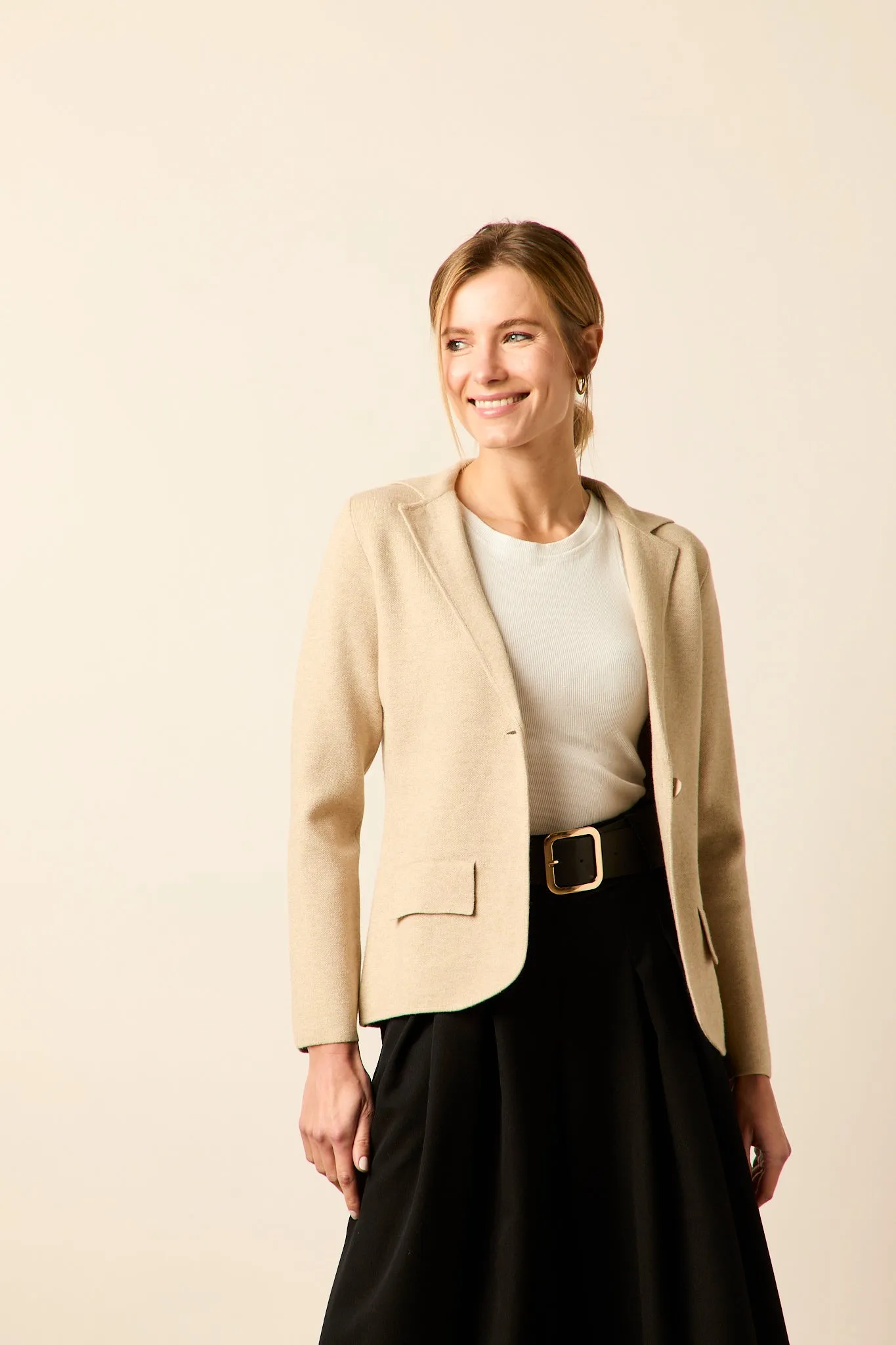 Blazer de punto Beige