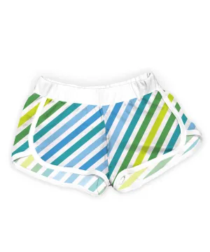 Blue & Green Stripe Shorts