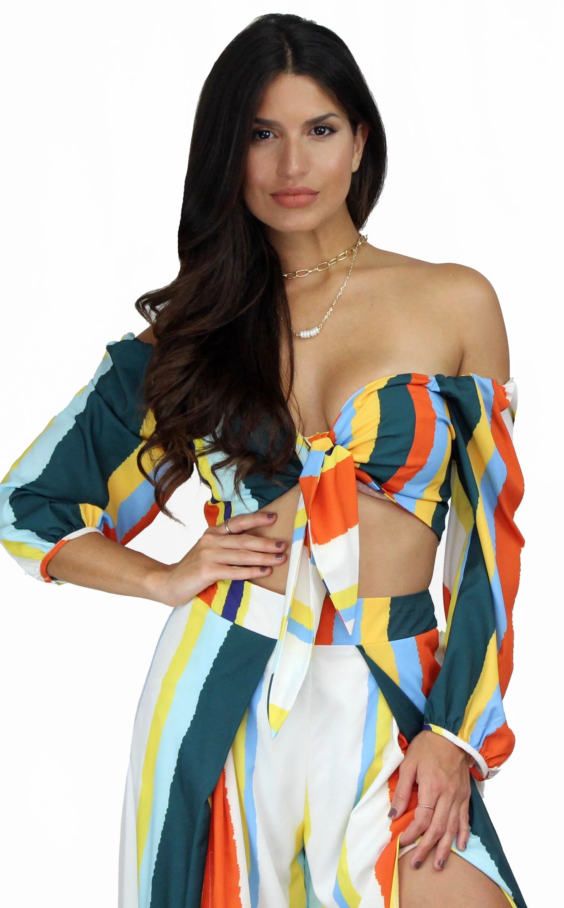 Bring the Colorful Stripes Two-Piece Set