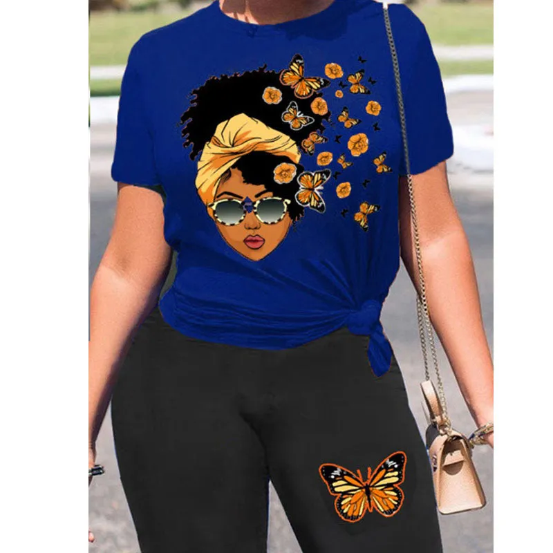 Butterfly Figure Print T-Shirt & Shorts Set