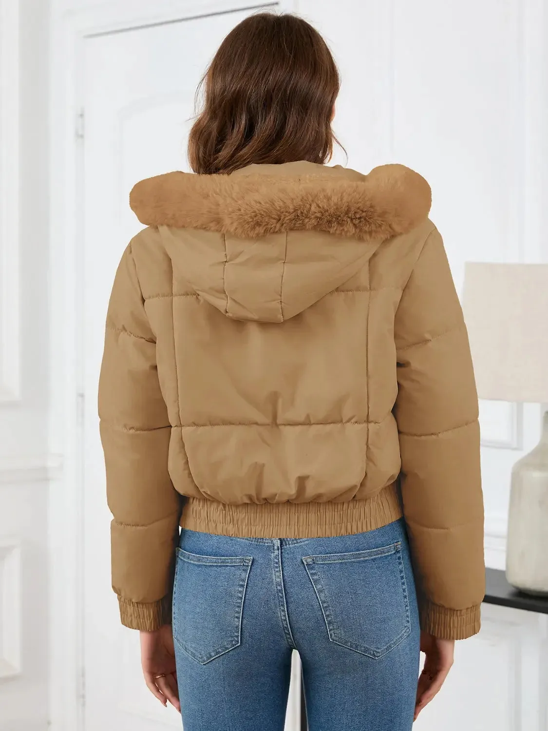 'Celandine' Hooded Cropped Coat
