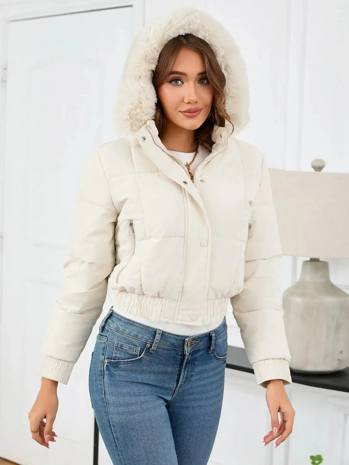 'Celandine' Hooded Cropped Coat
