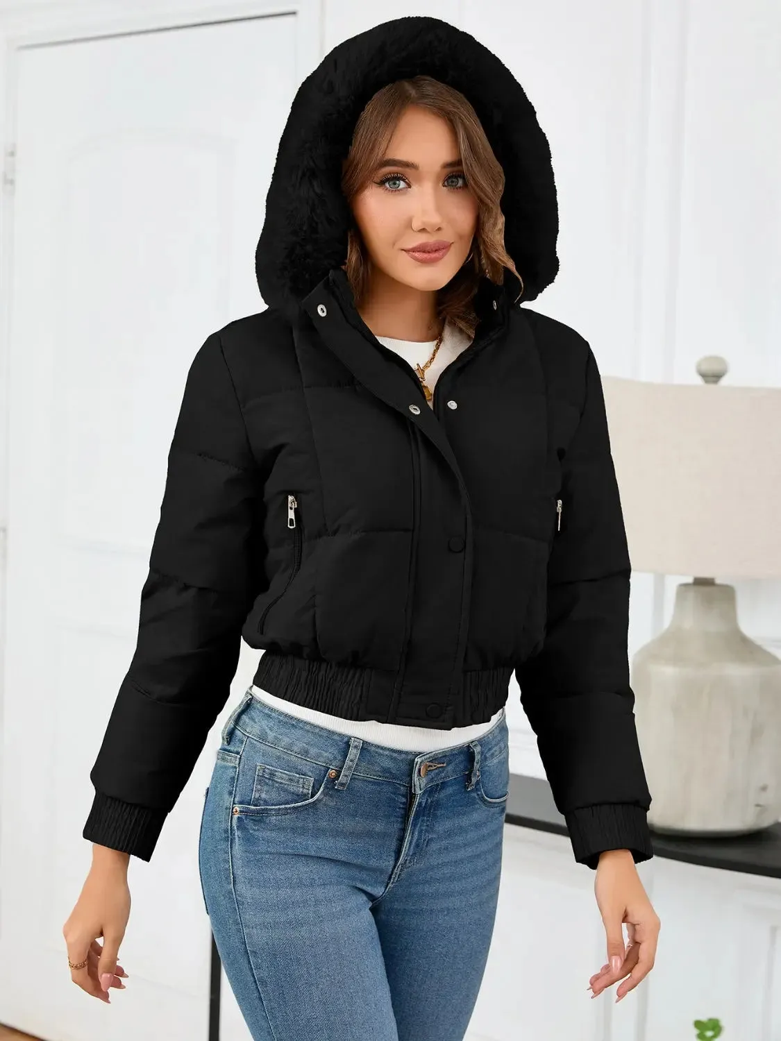 'Celandine' Hooded Cropped Coat