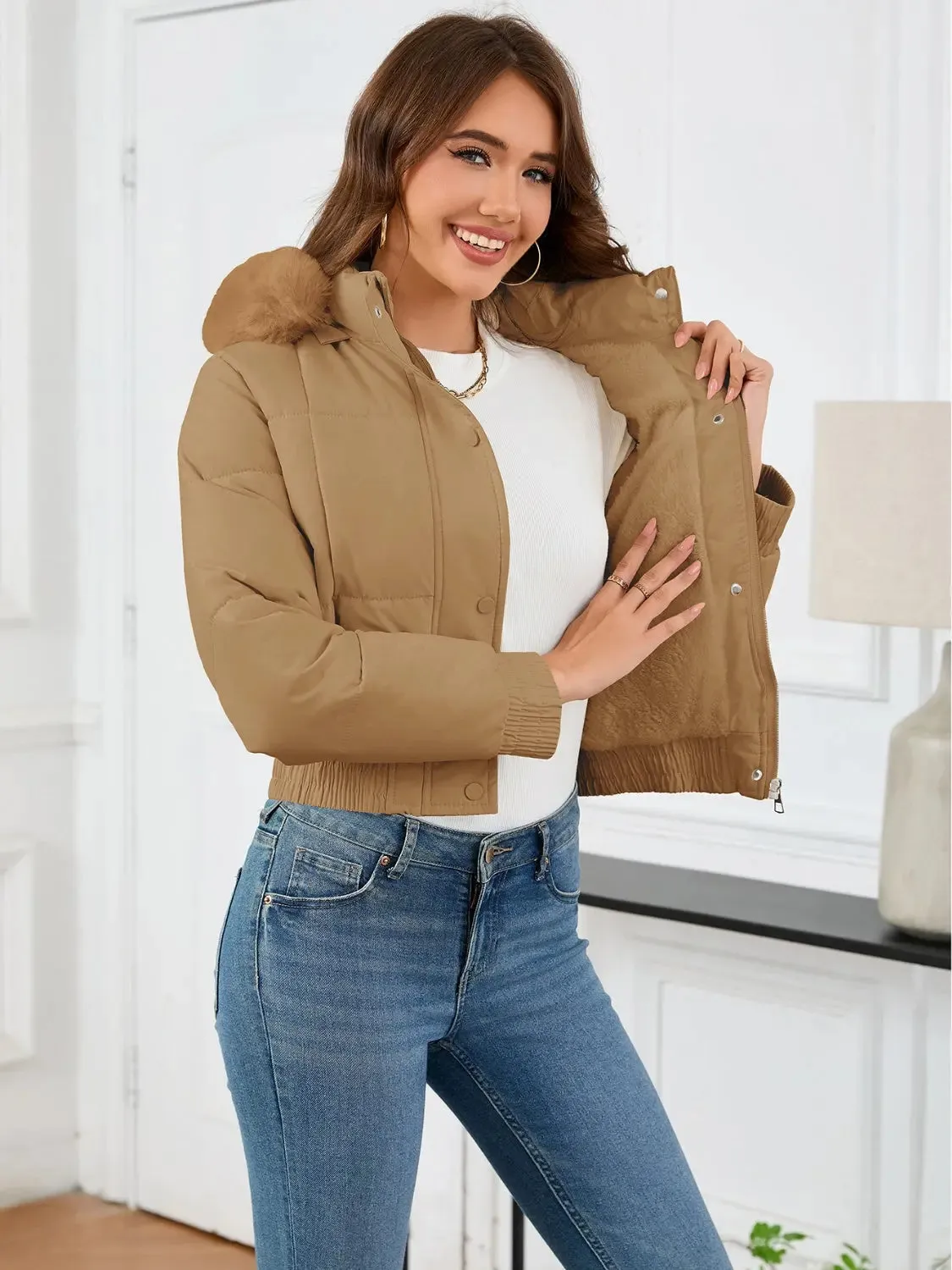 'Celandine' Hooded Cropped Coat