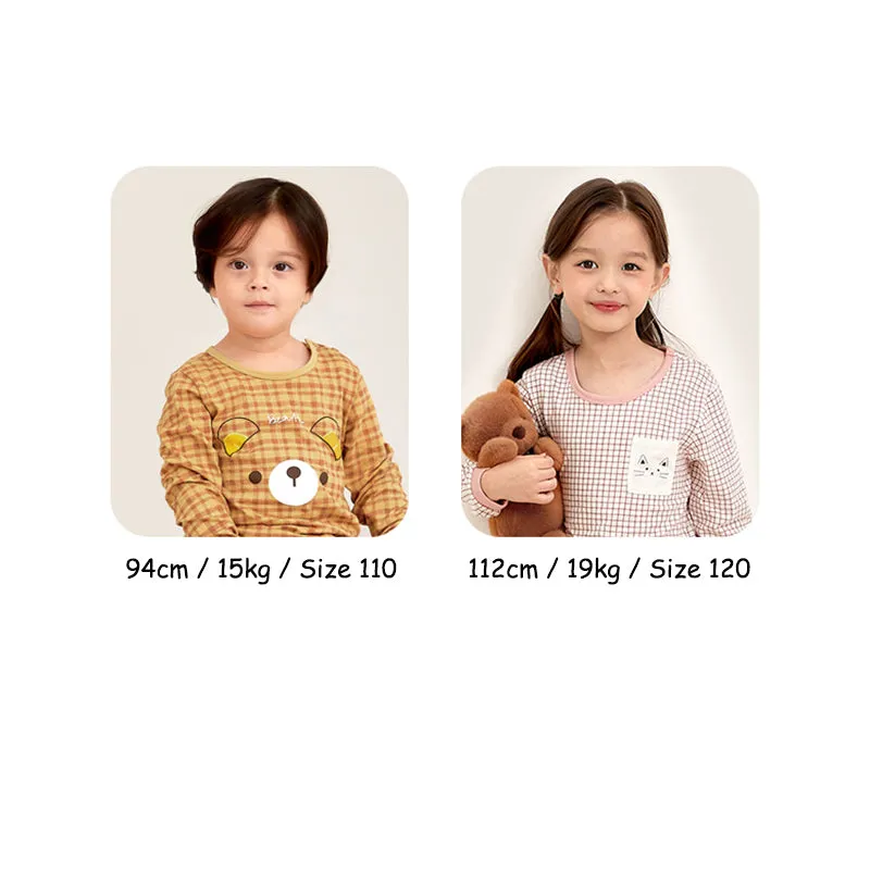 Checked Bear Face Sleep Set (Comfy-Fit) 2308U07