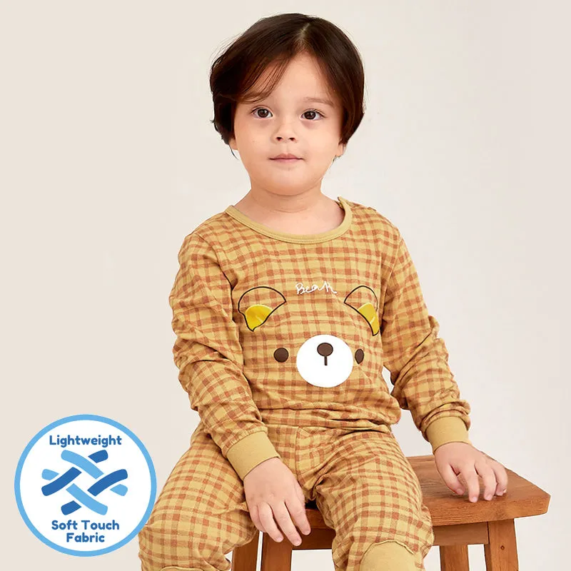 Checked Bear Face Sleep Set (Comfy-Fit) 2308U07