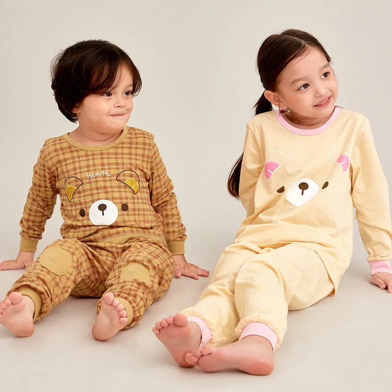 Checked Bear Face Sleep Set (Comfy-Fit) 2308U07