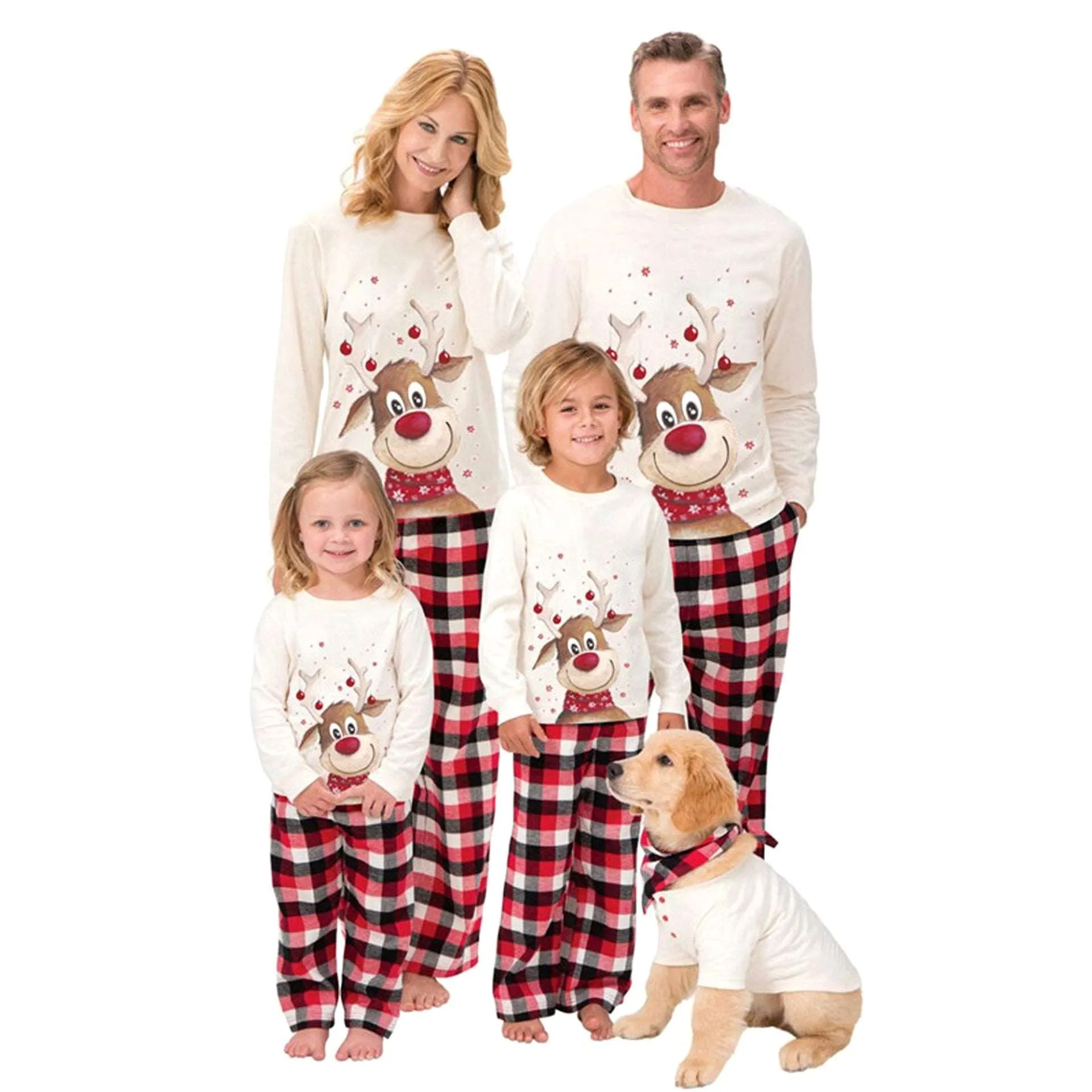 Christmas Family Matching Pajamas Adults Kids Family Matching Outfits Top Pants 2PCS Xmas Sleepwear Pyjamas Baby Jumpsuit