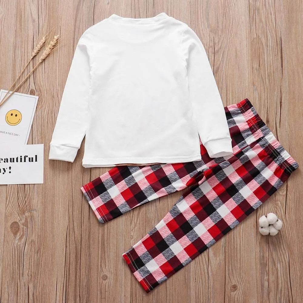 Christmas Family Matching Pajamas Adults Kids Family Matching Outfits Top Pants 2PCS Xmas Sleepwear Pyjamas Baby Jumpsuit