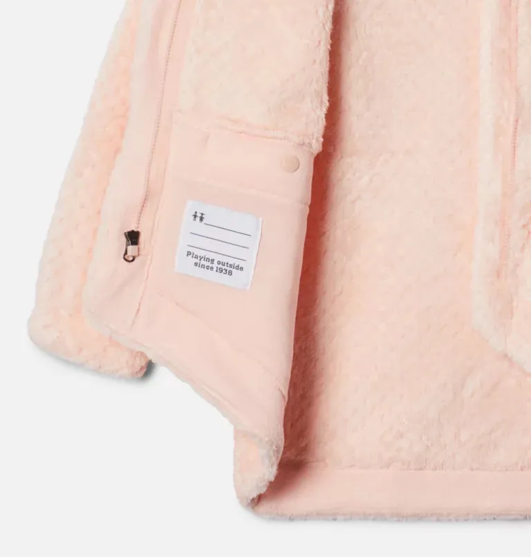 Columbia Sportswear Girls Fire Side Sherpa Long Jacket In Peach Blossom Orchid Size XS and S