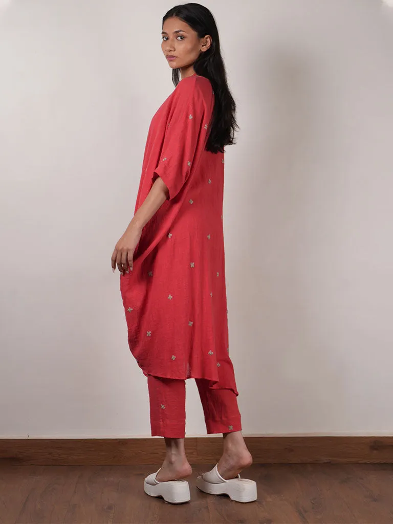 Coral Cowl Tunic Set