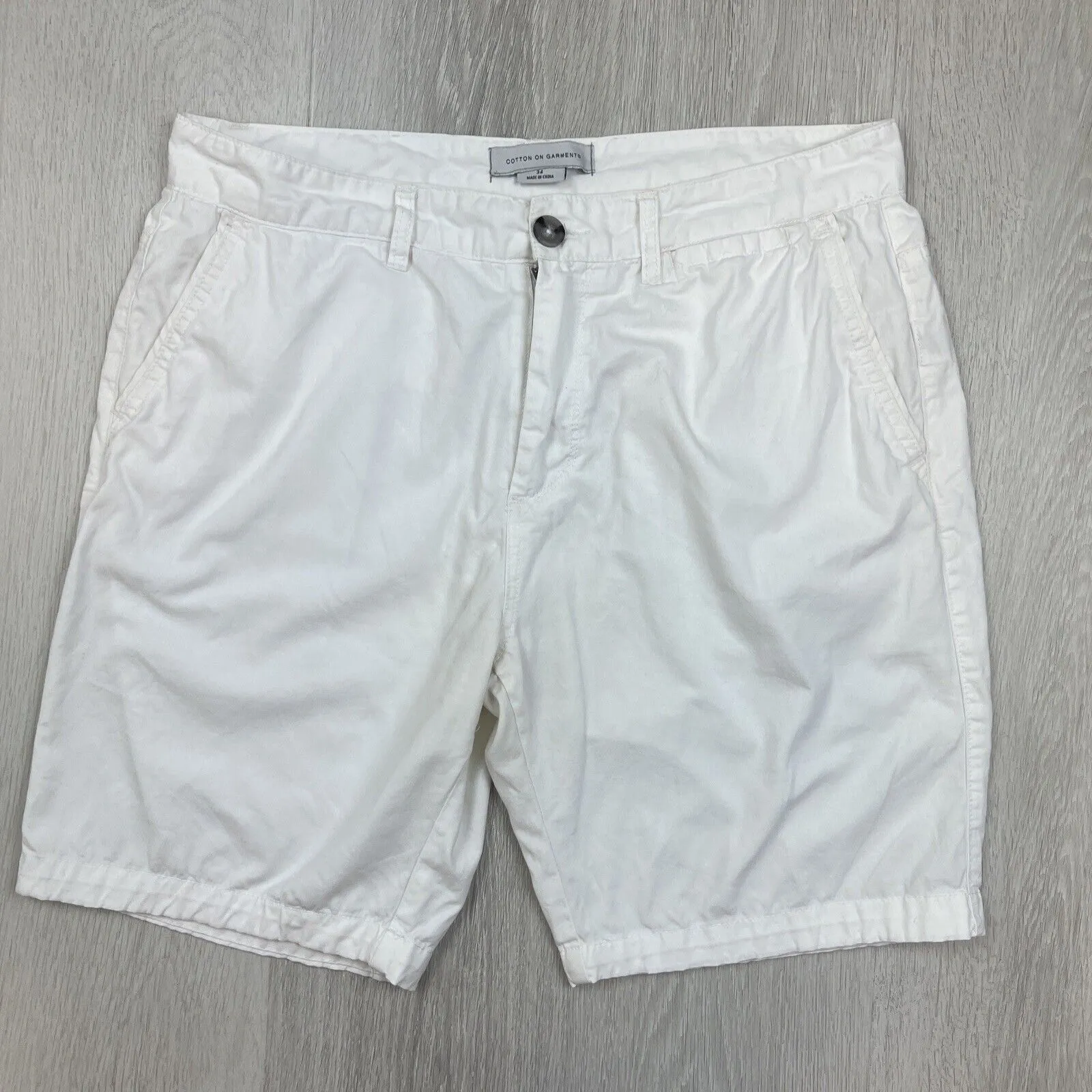 Cotton On Mens White Chino Shorts Size 34