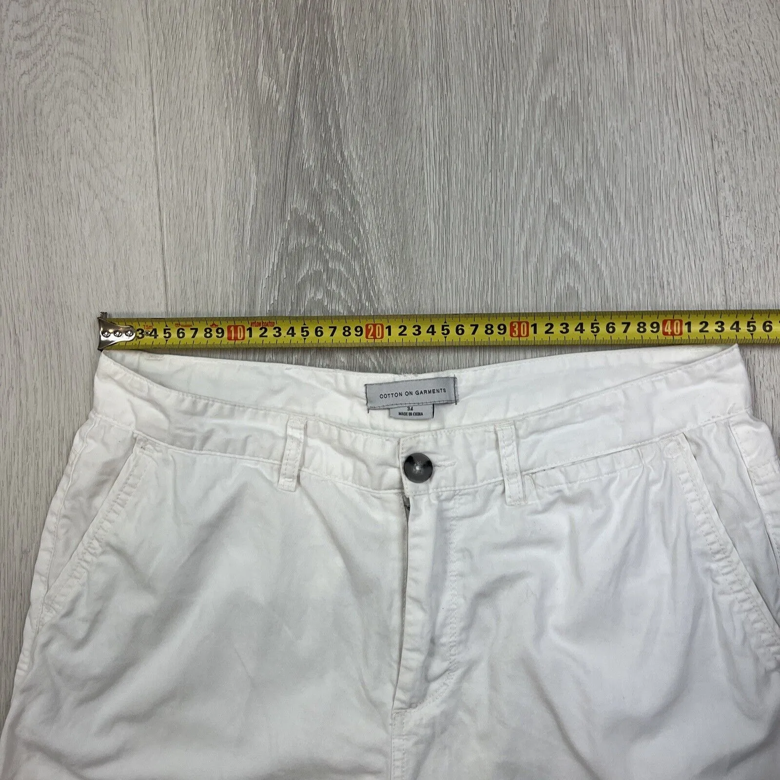 Cotton On Mens White Chino Shorts Size 34