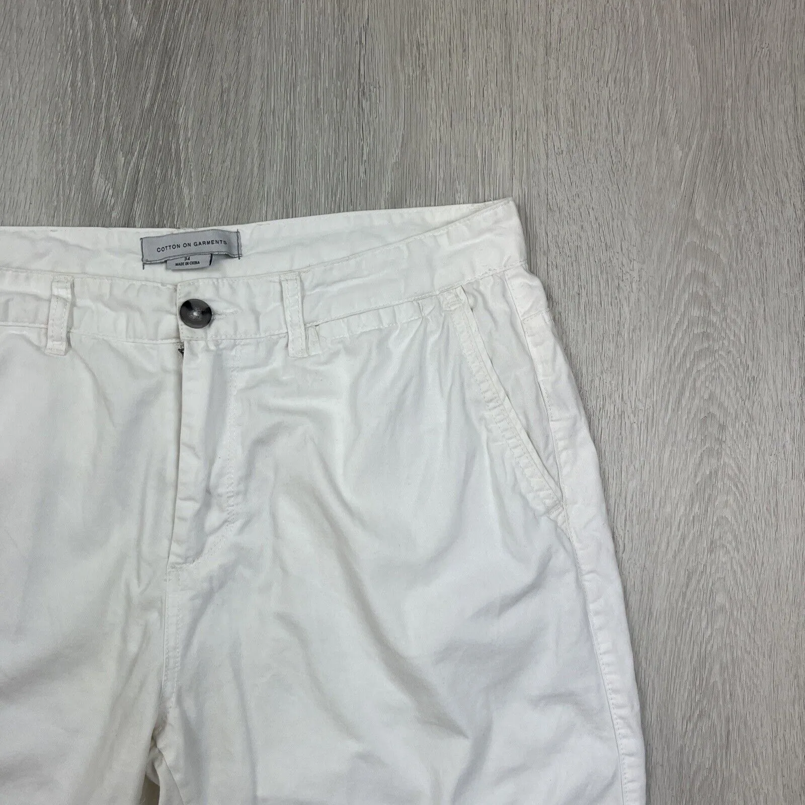 Cotton On Mens White Chino Shorts Size 34