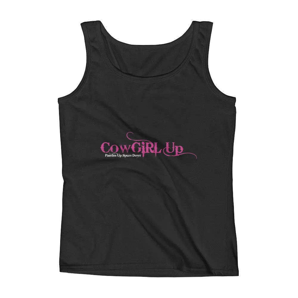 CowGirl Up Panties Up Spurs Down Fitted Tank Top