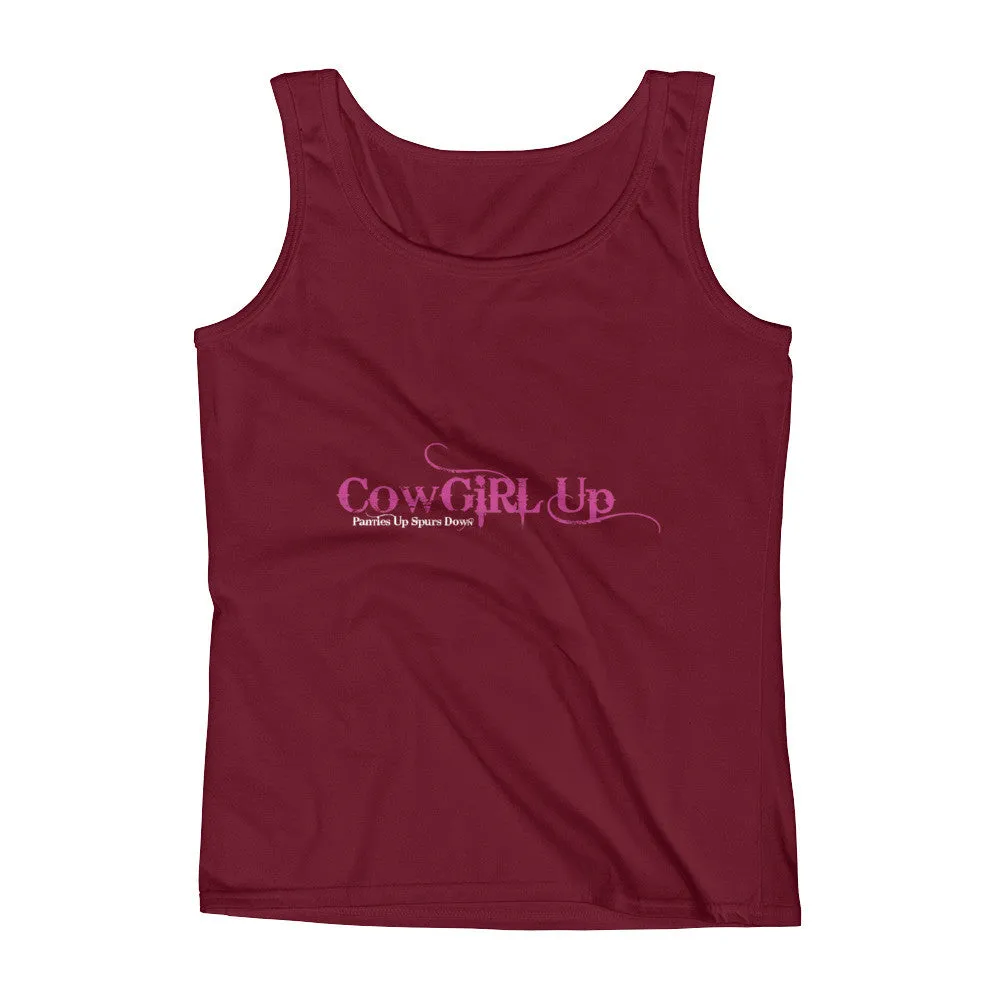 CowGirl Up Panties Up Spurs Down Fitted Tank Top