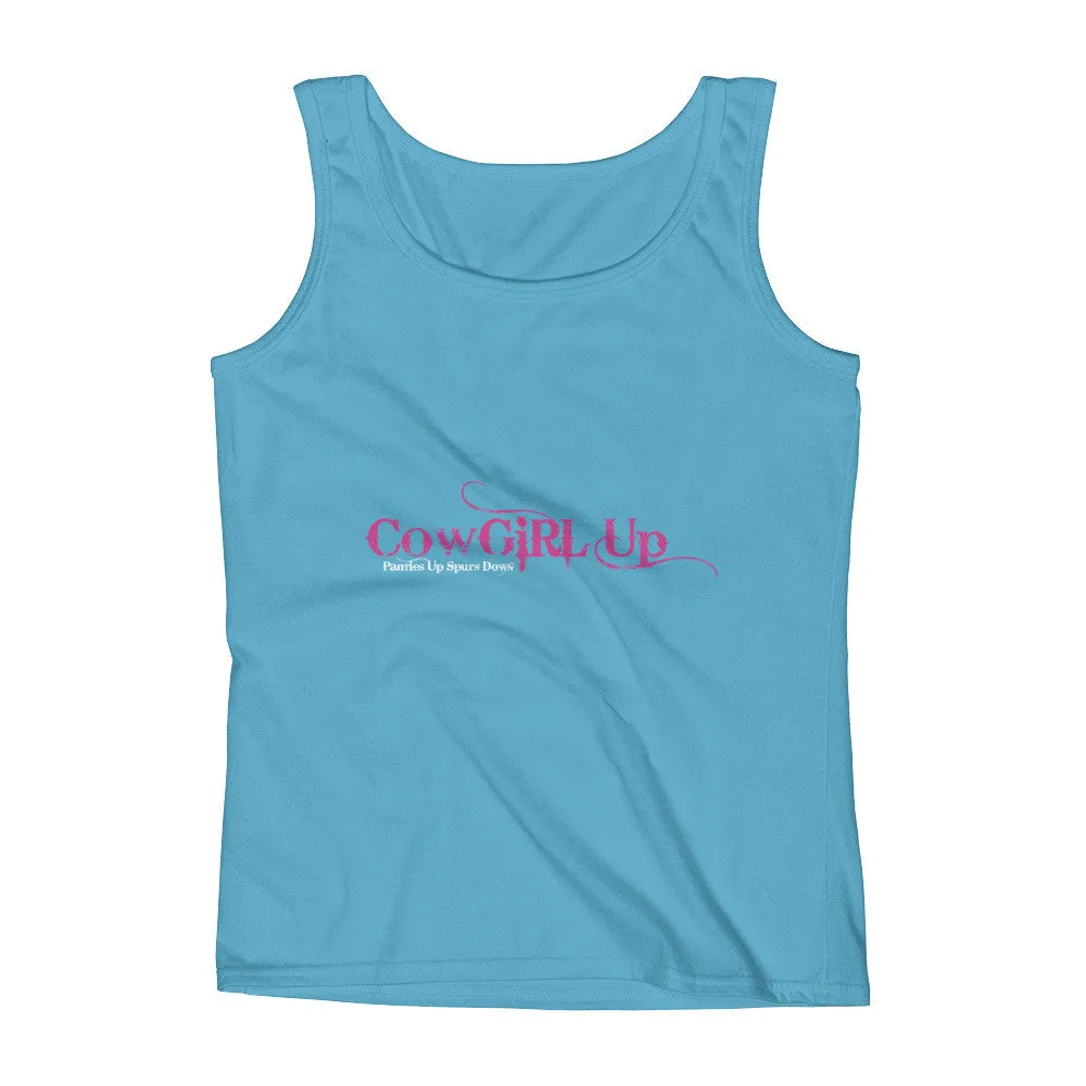 CowGirl Up Panties Up Spurs Down Fitted Tank Top