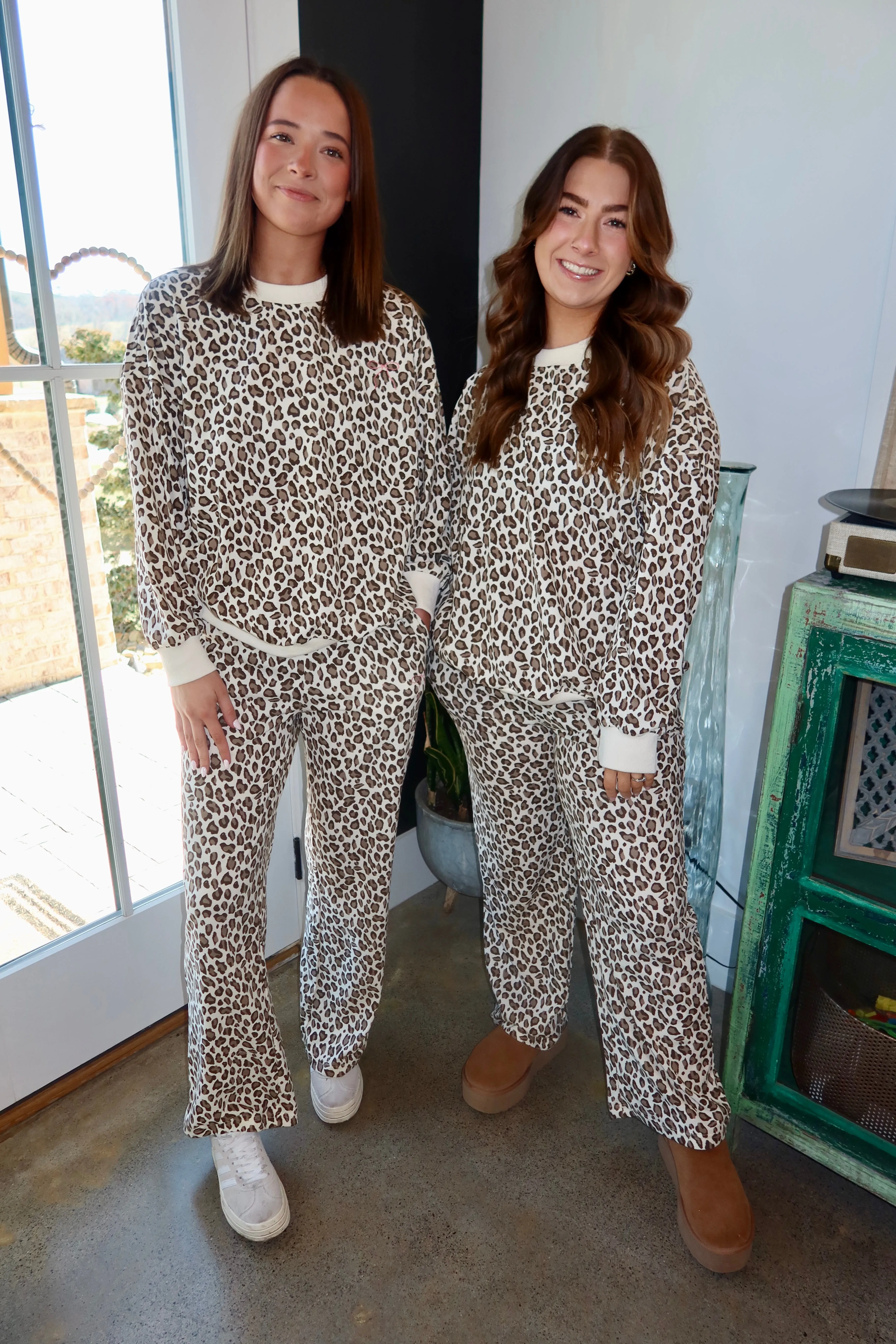 Crew Neck Leopard Set
