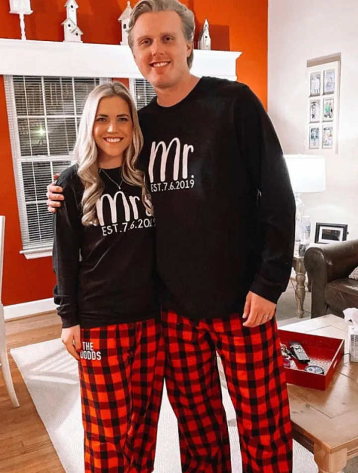 Customized Mr. & Mrs. Christmas Morning Pajamas