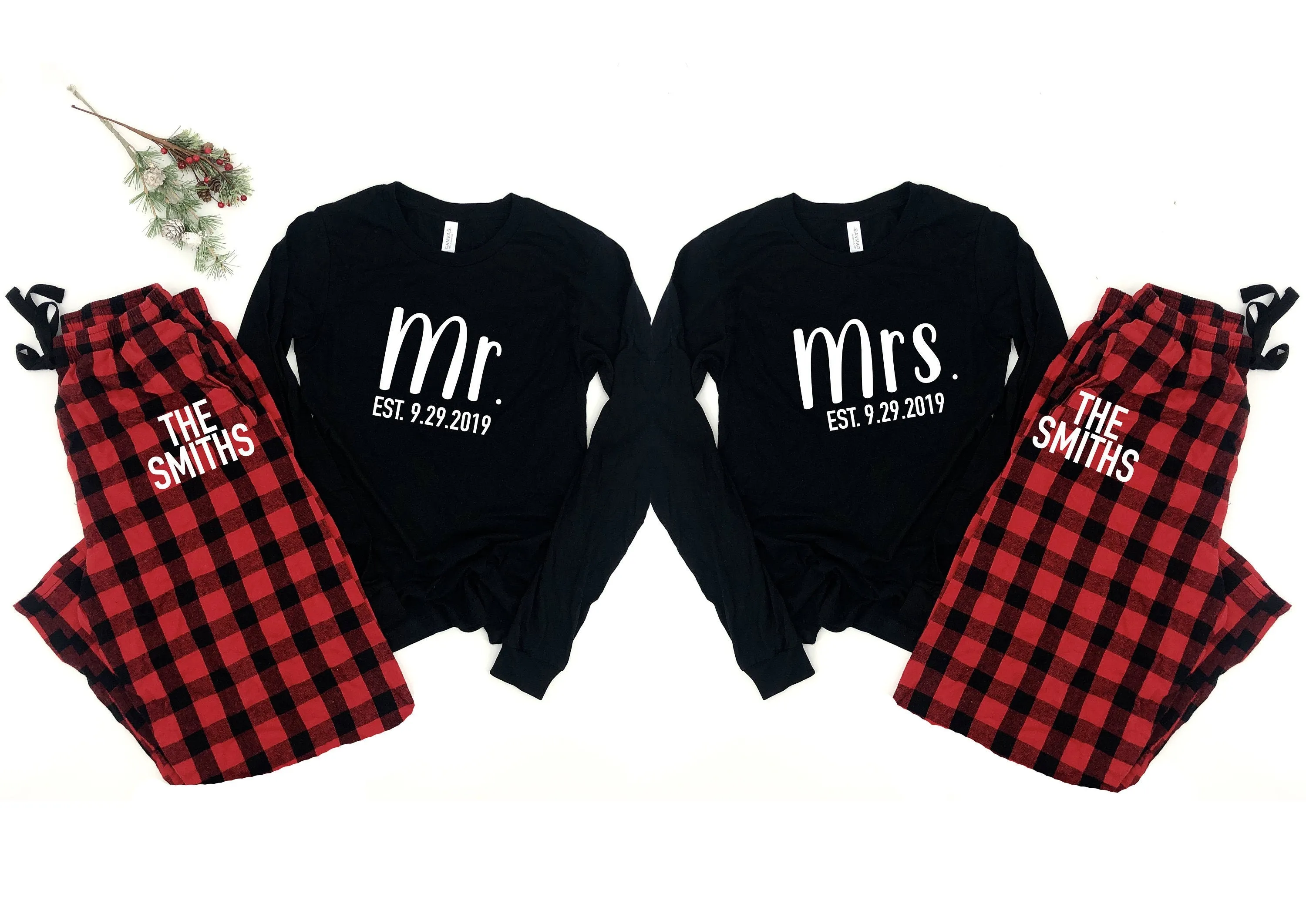 Customized Mr. & Mrs. Christmas Morning Pajamas