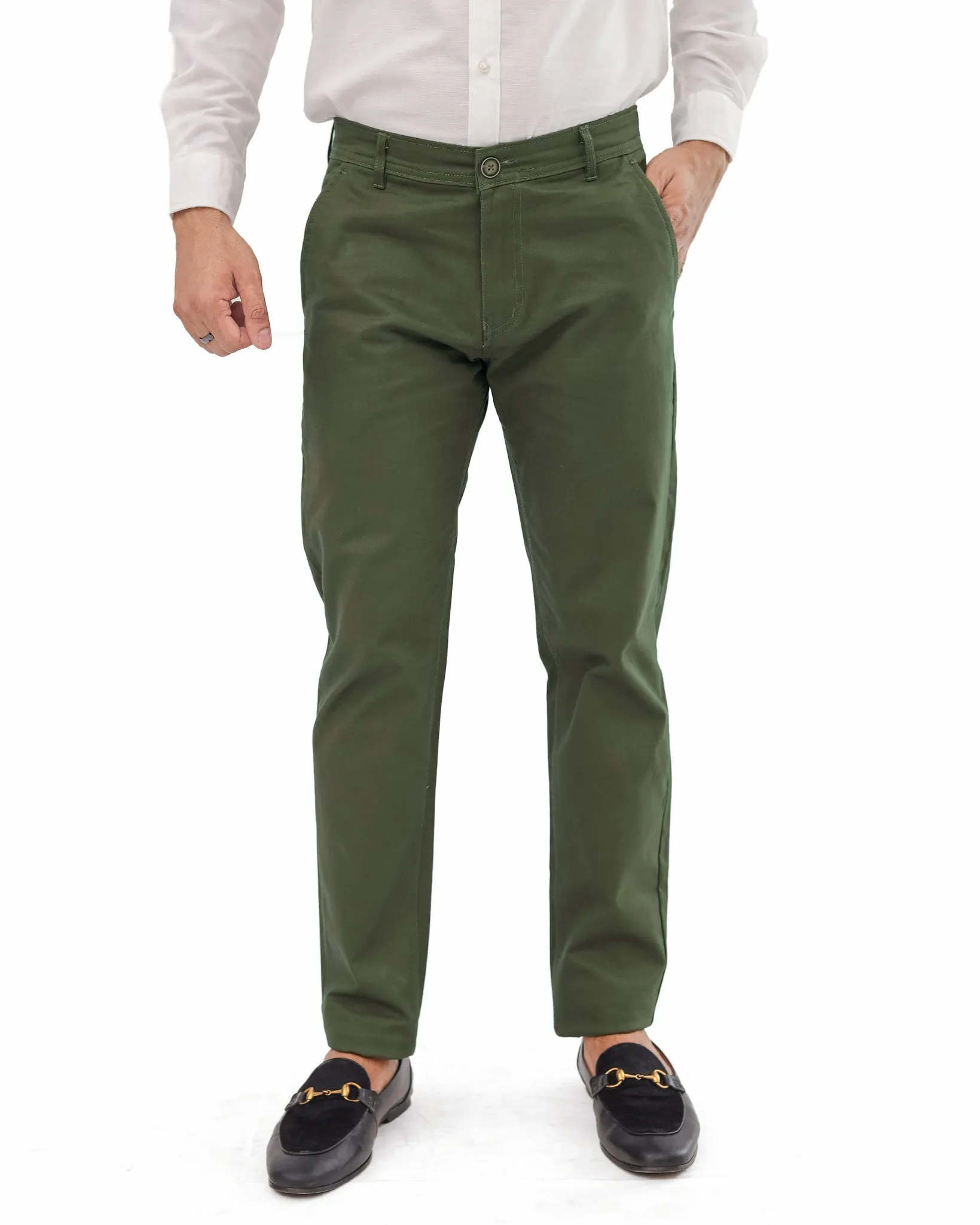 Dark Olive Green Cotton Pant